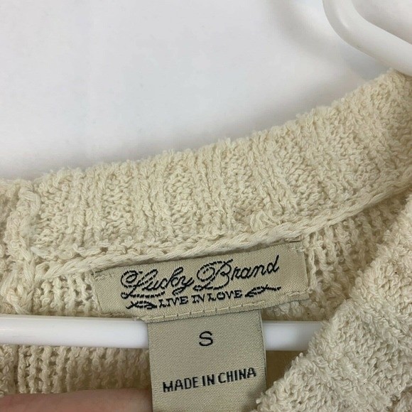 lucky brand striped knit 3/4 sleeve pullover sweater small - Picture 3 of 5